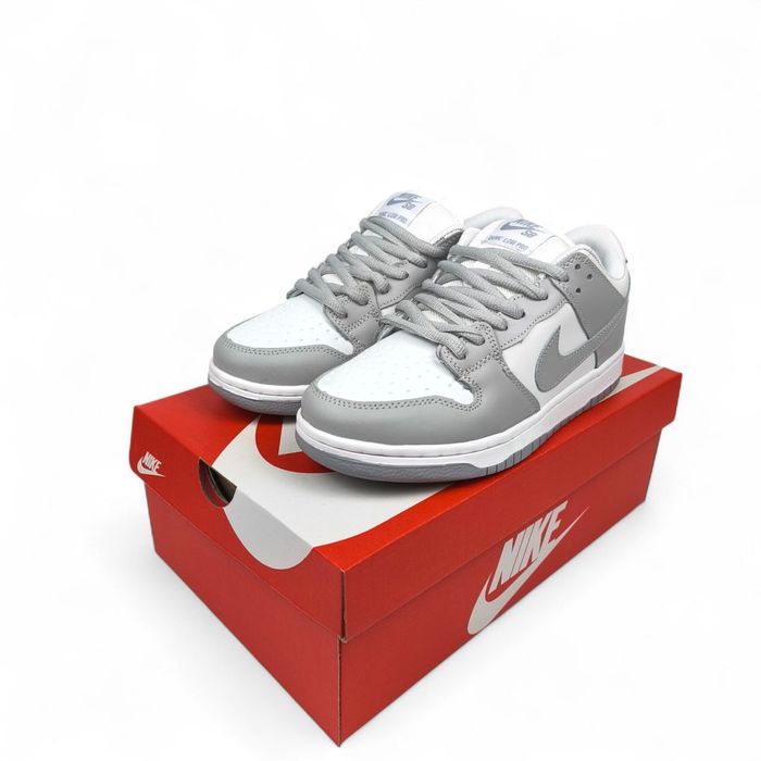 Nike SB Dunk Low Grey White С МЕХОМ (36-41) Женские кроссовки зимние