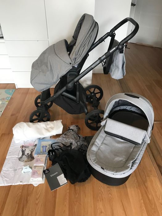 Wózek Roan 2w1 Bloom Silver Chevron gondola i spacerówka plus gratisy