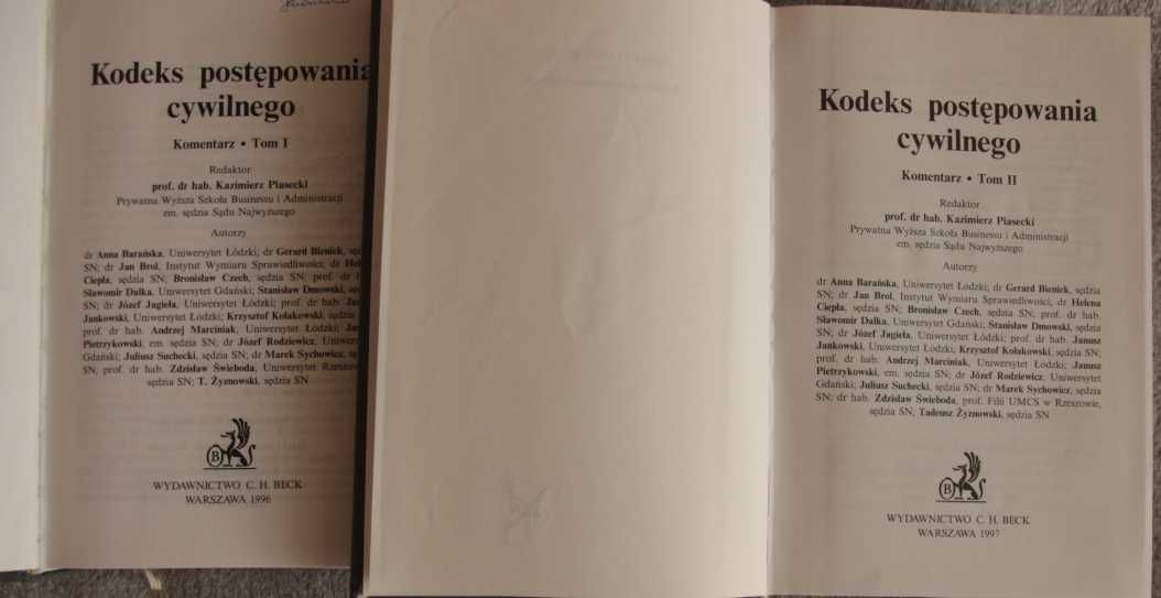 Komentarz do KPC - wydawnictwo C.H.Beck (1996,1997)