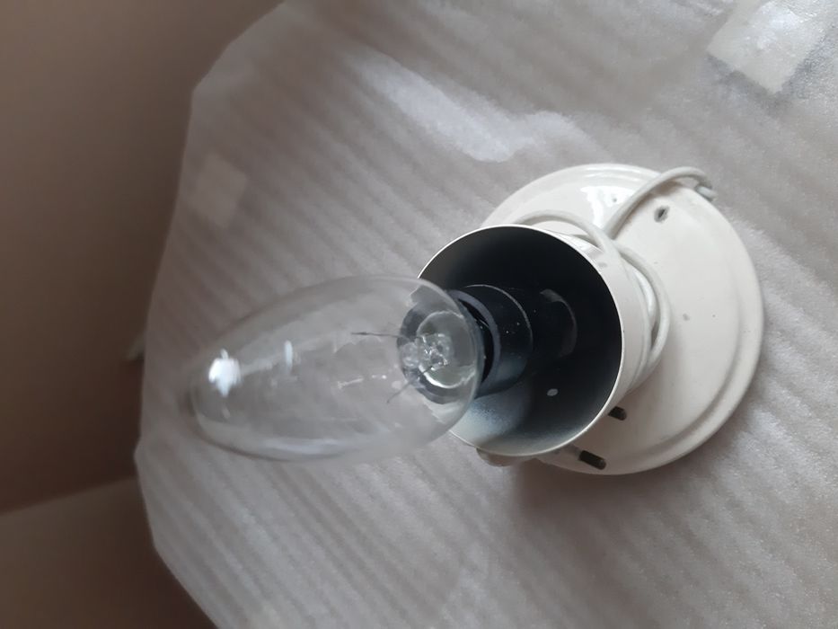 Lampa lampka PRL boho vintage bez klosza loft metal oprawa oprawka