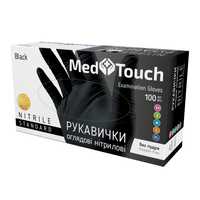 Рукавички чорні нітрилові MedTouch L Чорний