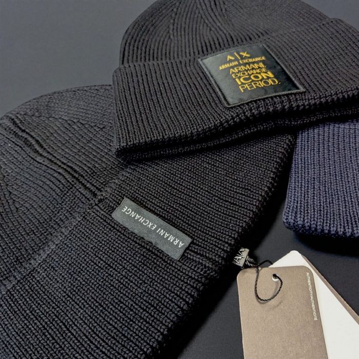 Шапка Armani Exchange чоловіча бавовняна шапка армані чоловіча