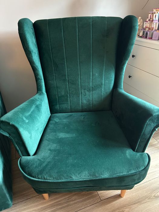 Fotel Uszak Butelkowa Zieleń