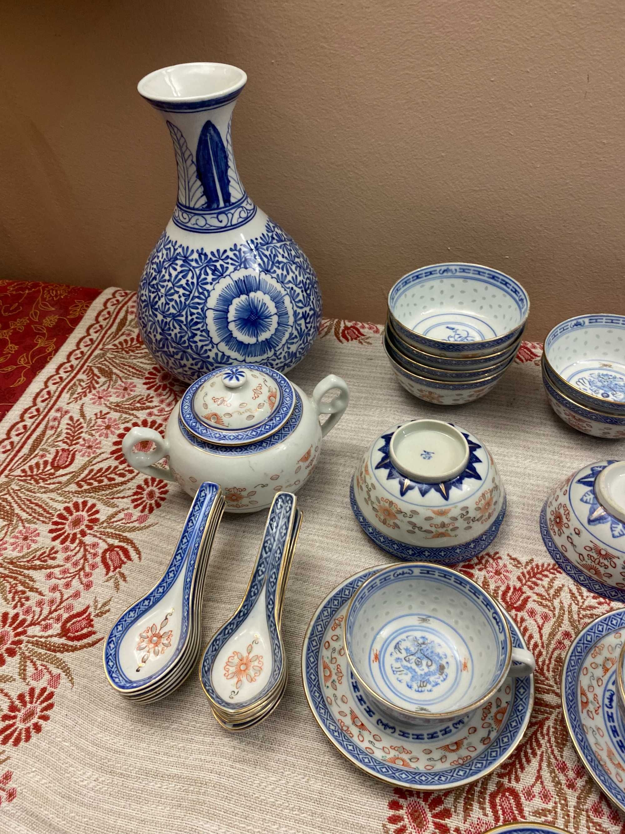 Porcelana ryżowa cukiernica talerzyki miseczki do ramen łyżeczki