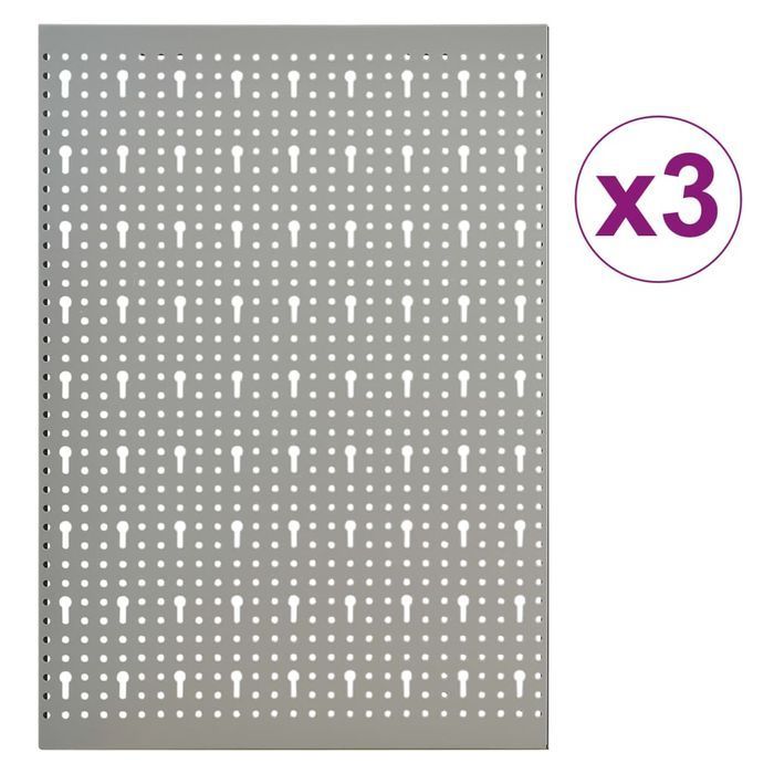 Vidaxl Ścienne Płyty Perforowane, 3 Szt., 40X58 Cm, Stal