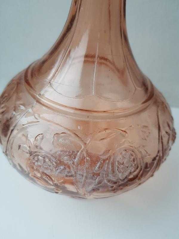 Вінтажна ваза підсвічник з марганцевого коньячного кольор. скла ссср