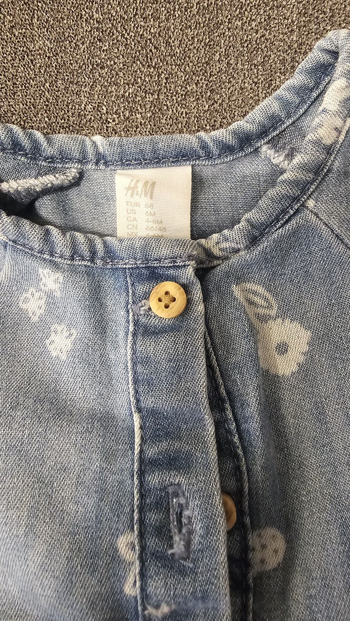 Kombinezon niemowlęcy jeans r. 68 H&M