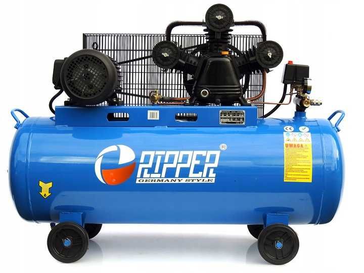 KOMPRESOR OLEJOWY sprężarka 150L 3 tłoki 400v+ PIASKARKA 19l + WĄŻ 10M