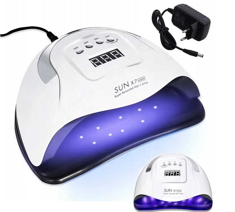 LAMPA DO PAZNOKCI uv do hybryd żeli 220W led sun x7 LCD