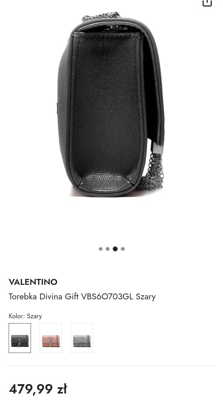 Valentino bags Divina glitter torebka wieczorowa nowa faktura