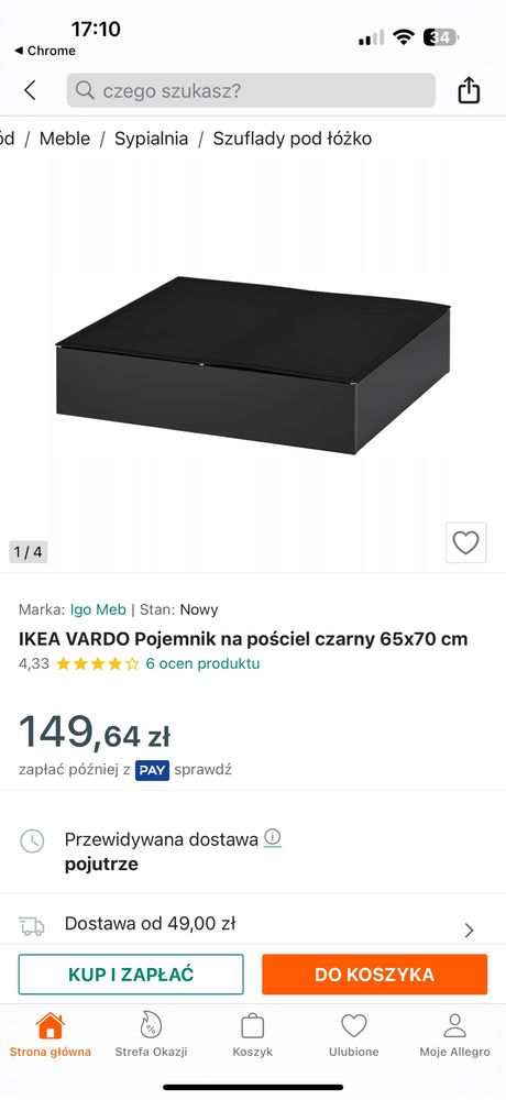 Łóżko piętrowe IKEA Svarta