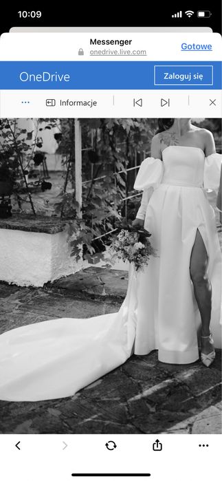 Suknia slubna ślubna klasyczna gorset duzy rozporek Poznań