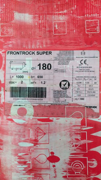 Wełna Rockwool frontrock super 180 mm