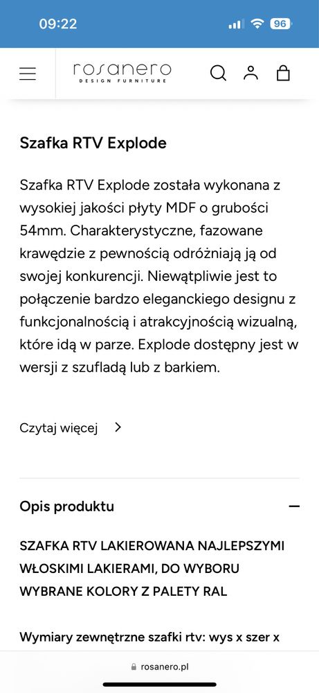 Szafka RTV biała lakierowana