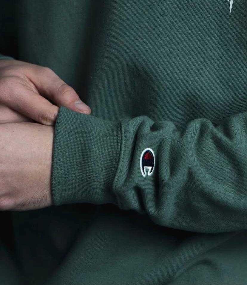 Світшот Champion Crewneck Sweatshirt темно зелений оригінал