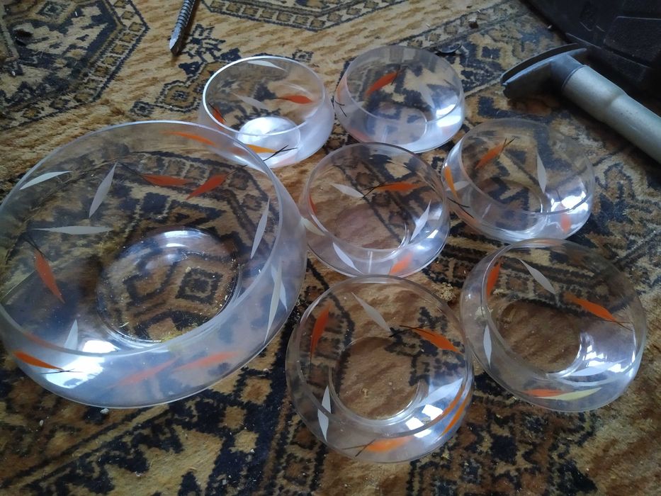 Wazon komplet zestaw szkło miska