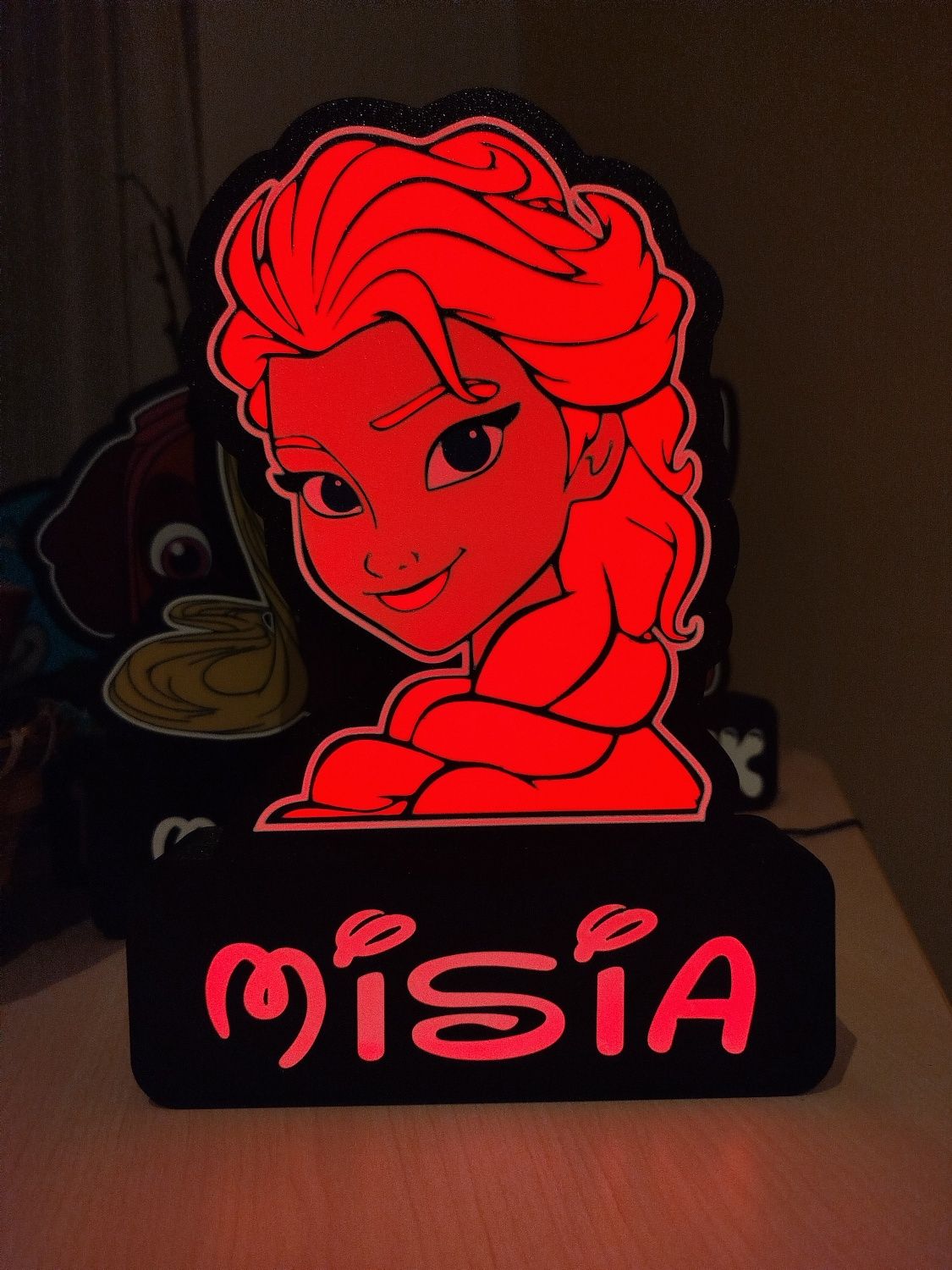 Lampa nocna Kolor LED - Elsa - podpisz swoim imieniem!