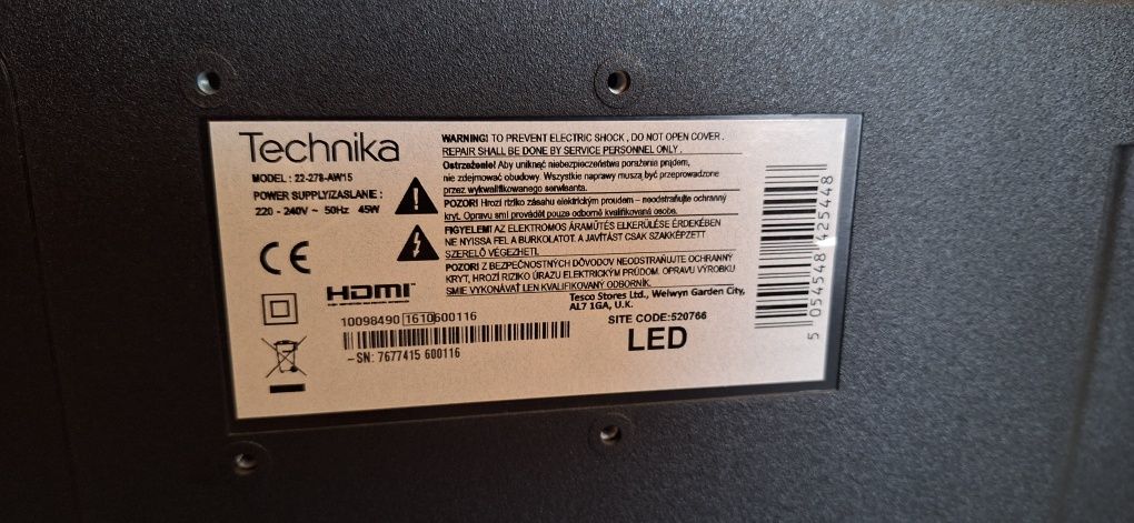 Tv Technika Led 22 całe zestaw kompletny dekoder piloty