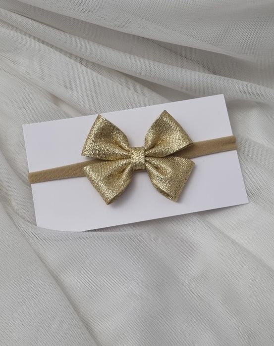 Opaska kokardka złota błyszcząca święta sesja zdjęciowa