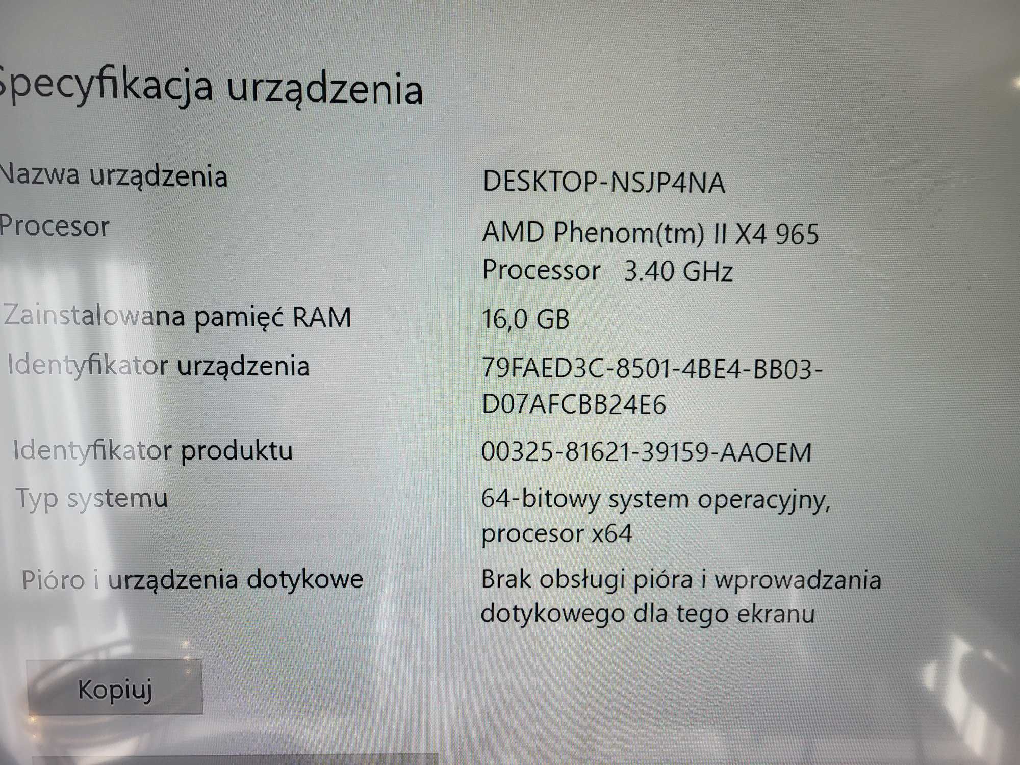 Komputer stacjonarny Logic Asus org. WIN10 64bit 16GB RAM