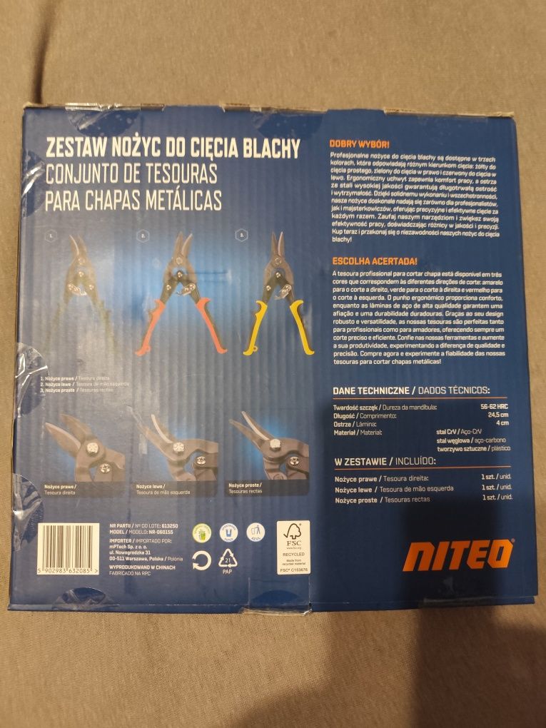 zestaw nożyc do cięcia blachy - Nowy
