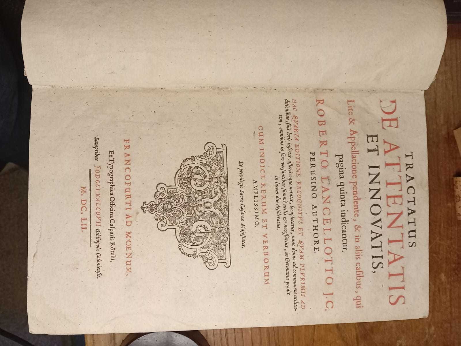 Tractatus de Attentatis et innovatis Roberto Lancelotto 1652