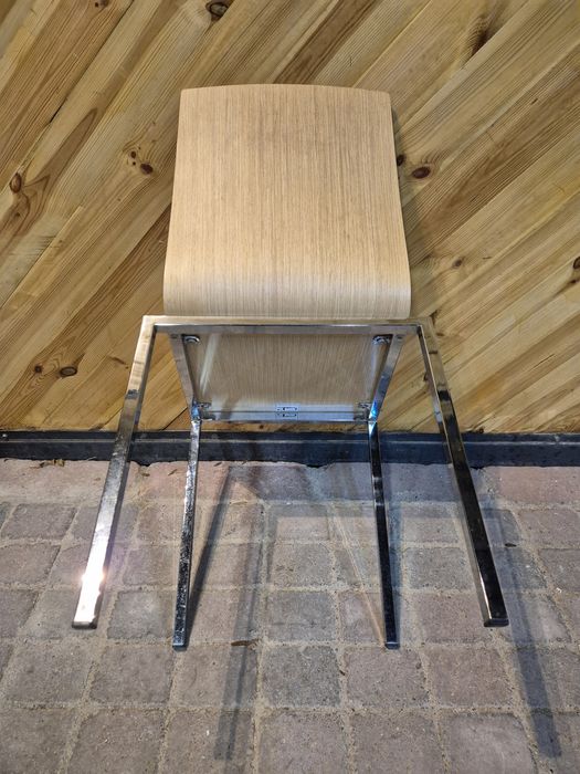 62x KRZESŁO NOWOCZESNE KONFERENCYJNE chrom + gięte drewno sztaplowane