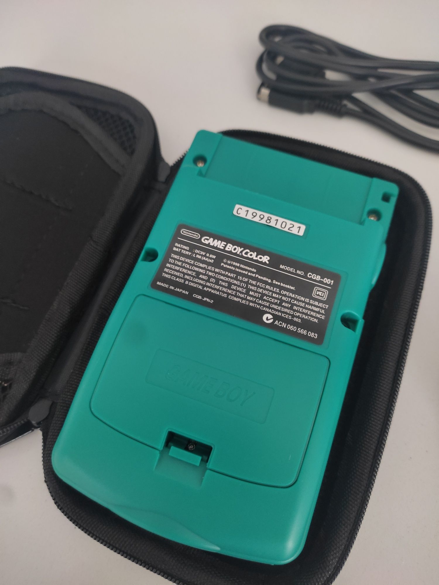 Pack Gameboy color azul com jogos carregador cabo link e bolsa