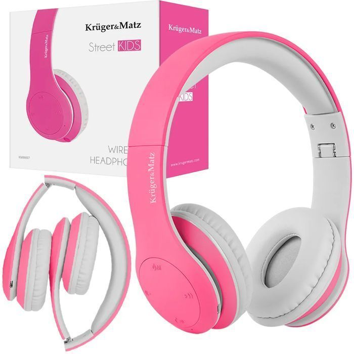 Słuchawki bezprzewodowe bluetooth dzieci KrugerMatz Street Kids różowe