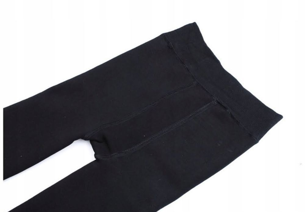 legginsy damskie ocieplane getry rajstopy czarne wysoki stan zima