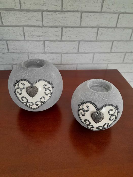 Swieczniki ceramiczne kpl.