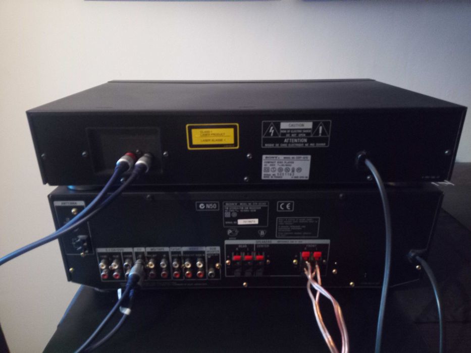 Sony STR-DE245 amplituner kino domowe 5.1 i CDP-470 odtwarzacz i pilot