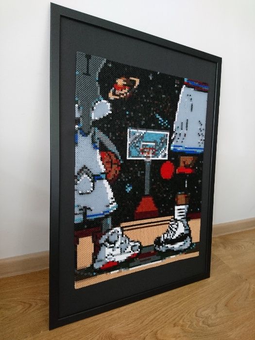 Królik Bugs / Michael Jordan - Space Jam - obraz ramka - koraliki/hama