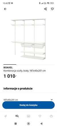 Kombinacja szafy boaxel Ikea garderoba przedpokoj