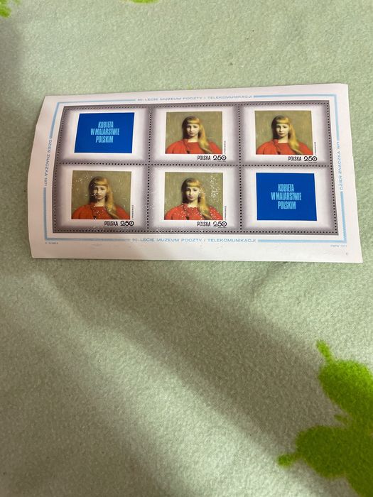 Znaczki Bloczek kobieta w malarstwie polskim dzień znaczka 1971