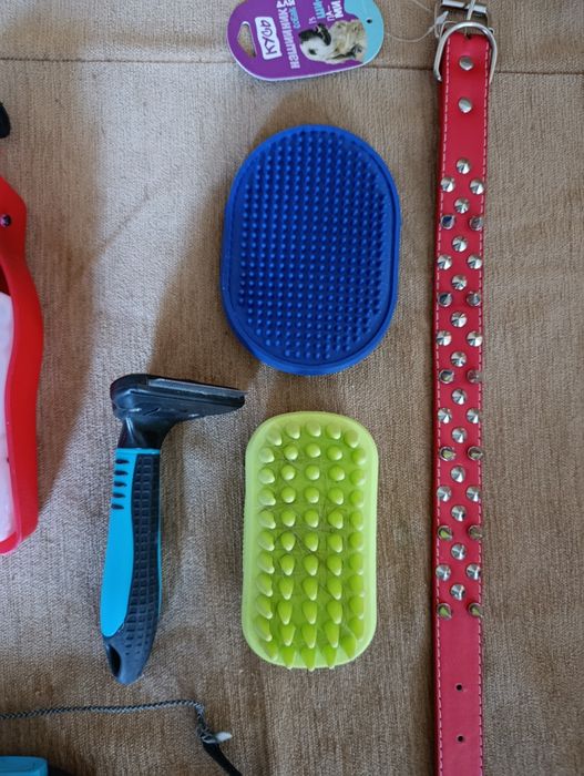 Набір аксесуарів для собак: іграшки, повідки, щітки, поїлка, намордник