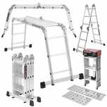 Drabina Aluminiowa z Platformą 4x3 346cm Przegubowa Prac na Wysokości