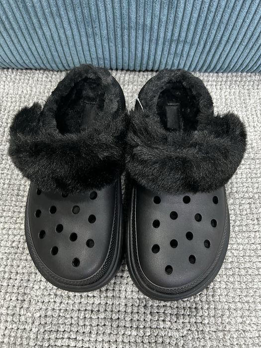 Klapki damskie Crocs Stomp Lined Clog r. 42-43 d. 11 NOWE Czarne