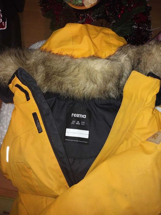 куртка дитяча зимова 128 жовта reima б/у