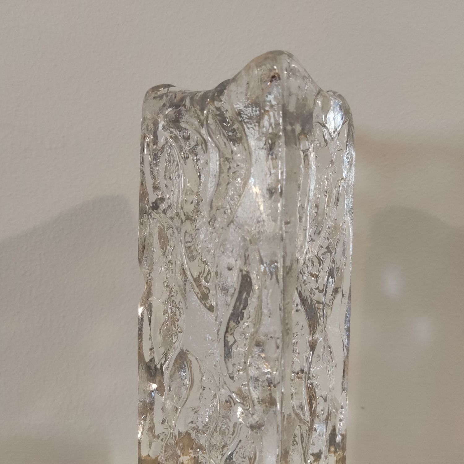 Castiçal de cristal de Ingrid Glashütte, Blockkristall Kerzenleuchter
