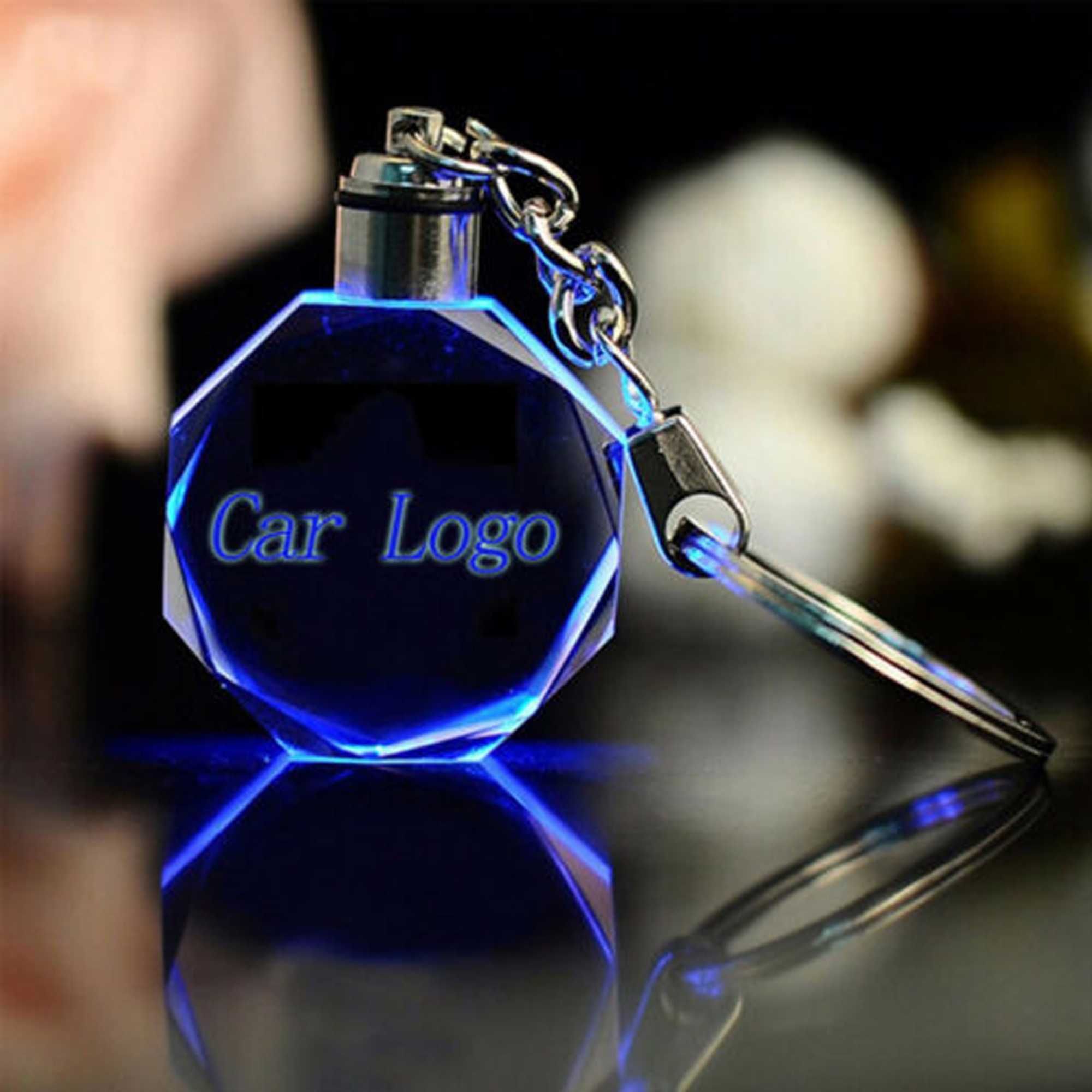 Brelok Świecący LED Kryształ 3D do kluczy samochodowych z logo AUDI