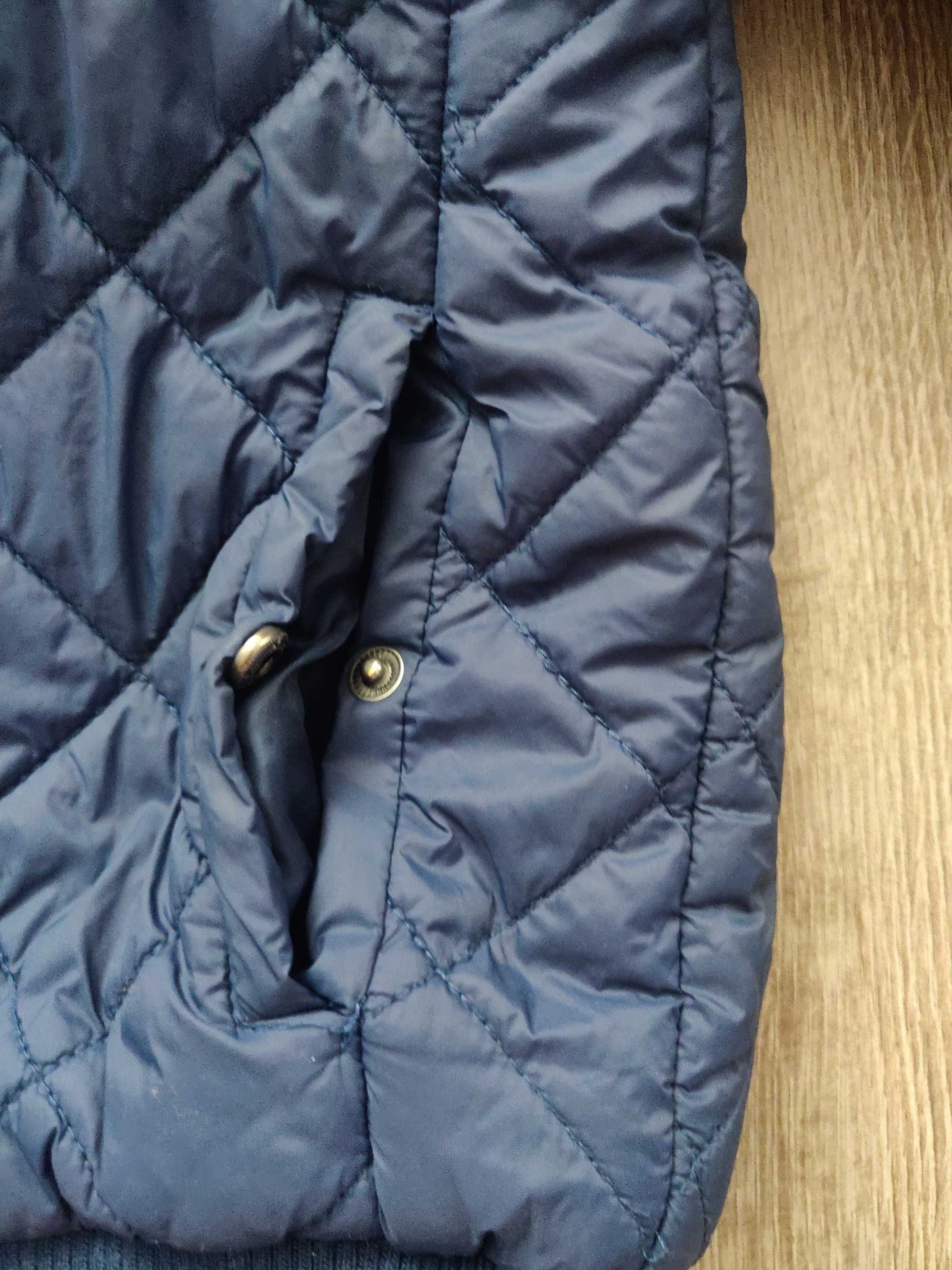 Демисезонная куртка для  мальчика 6-7 лет рост 122 см, синяя + капюшон