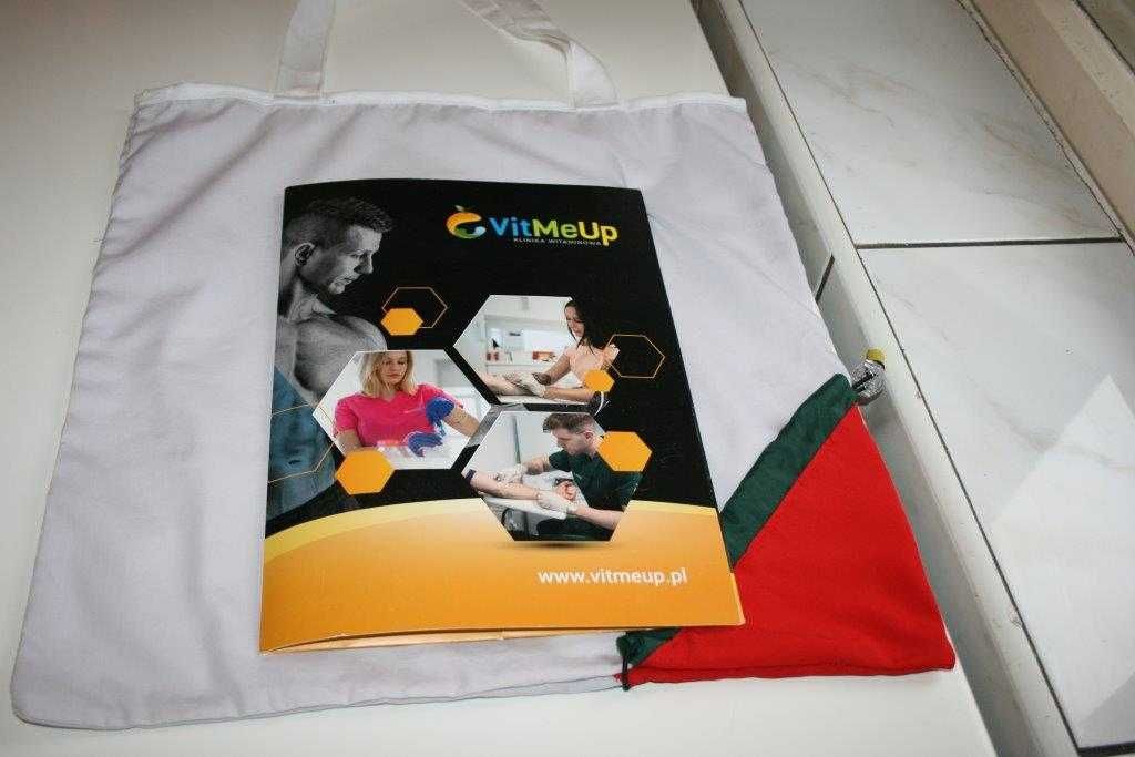torba płócienna shopper bag składana A4 truskawka hand made +prezent