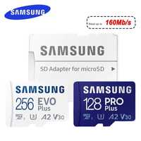 Карта пам'яті Samsung Evo Plus microSDXC 256GB UHS-I U3 V30 A2 + SD ad