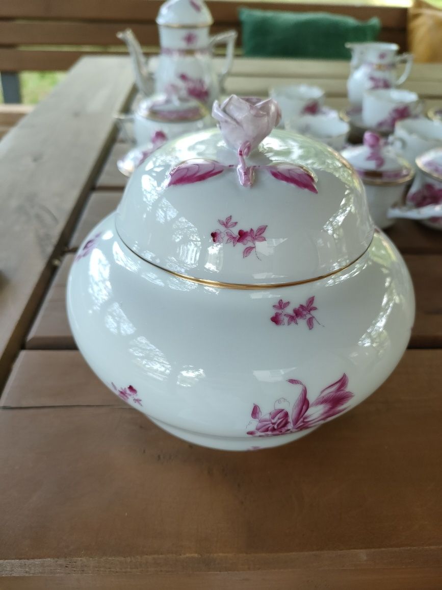 Zestaw kolekcjonerski porcelany Herend Apponyi różowy – lata 1948–1990