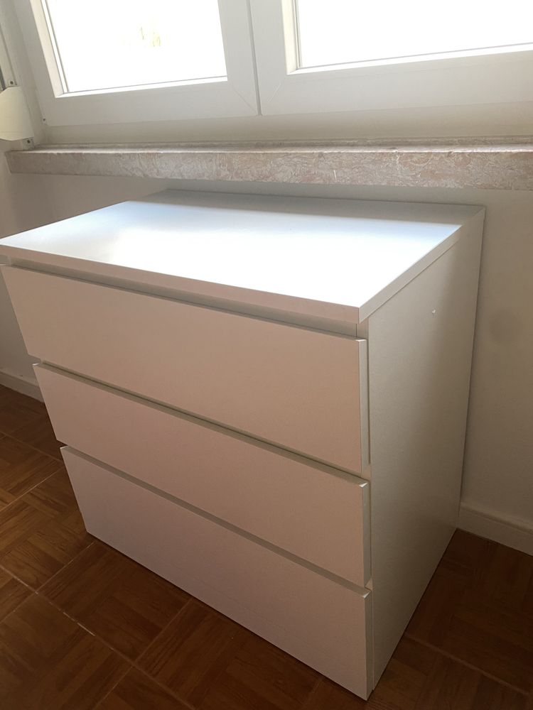 Cómoda Branca c/ 3 gavetas | MALM IKEA