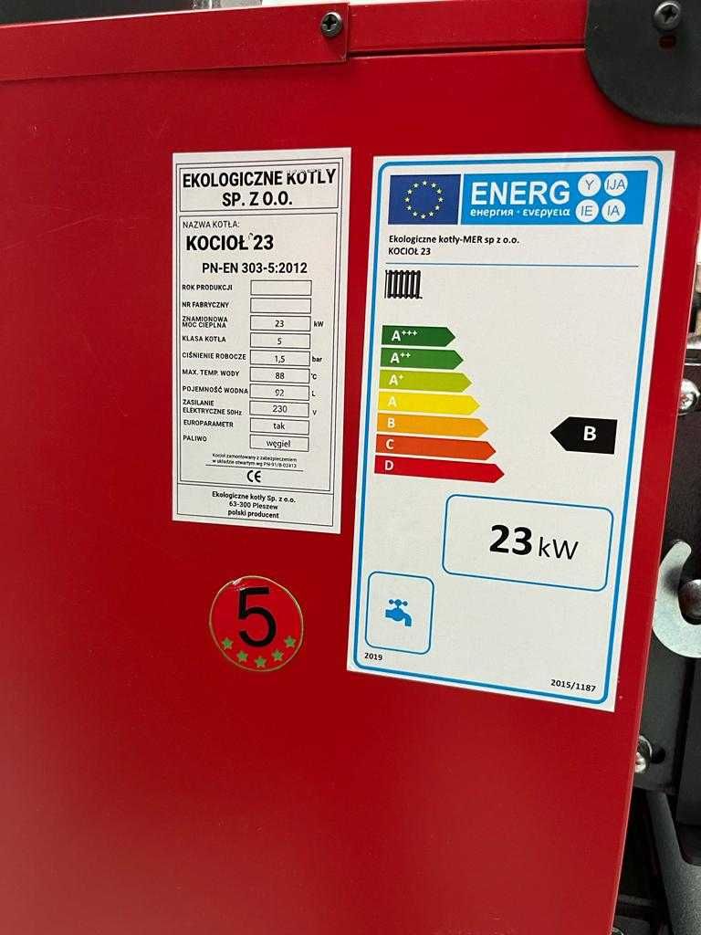 PIEC kocioł na DREWNO i WĘGIEL duże palenisko 23 kW