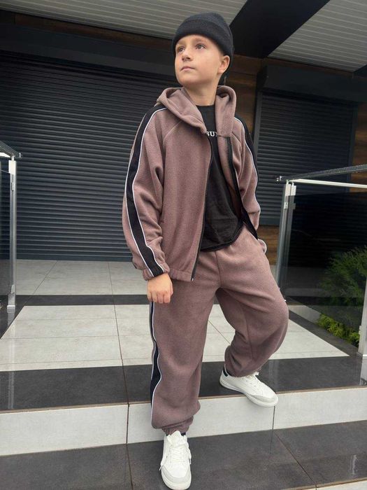 Зимовий хлопчачий костюм на двосторонньому флісі.3 кольори, 134-164р