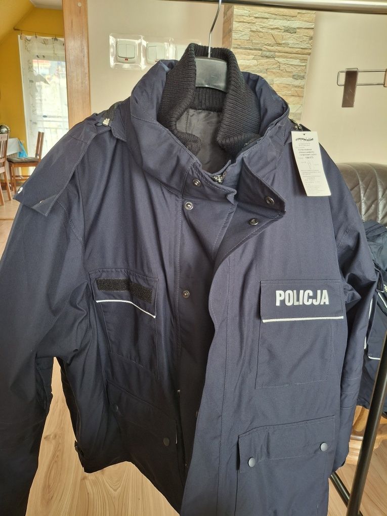Kurtka policyjna zimowa z podpinka i kapturem rozmiar rozmiar 126/183