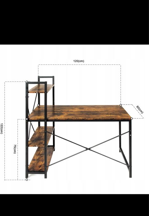 NOWE Biurko Komputerowe Gamingowe Biuro Dom Loft Metalowe  Wyprzedaż